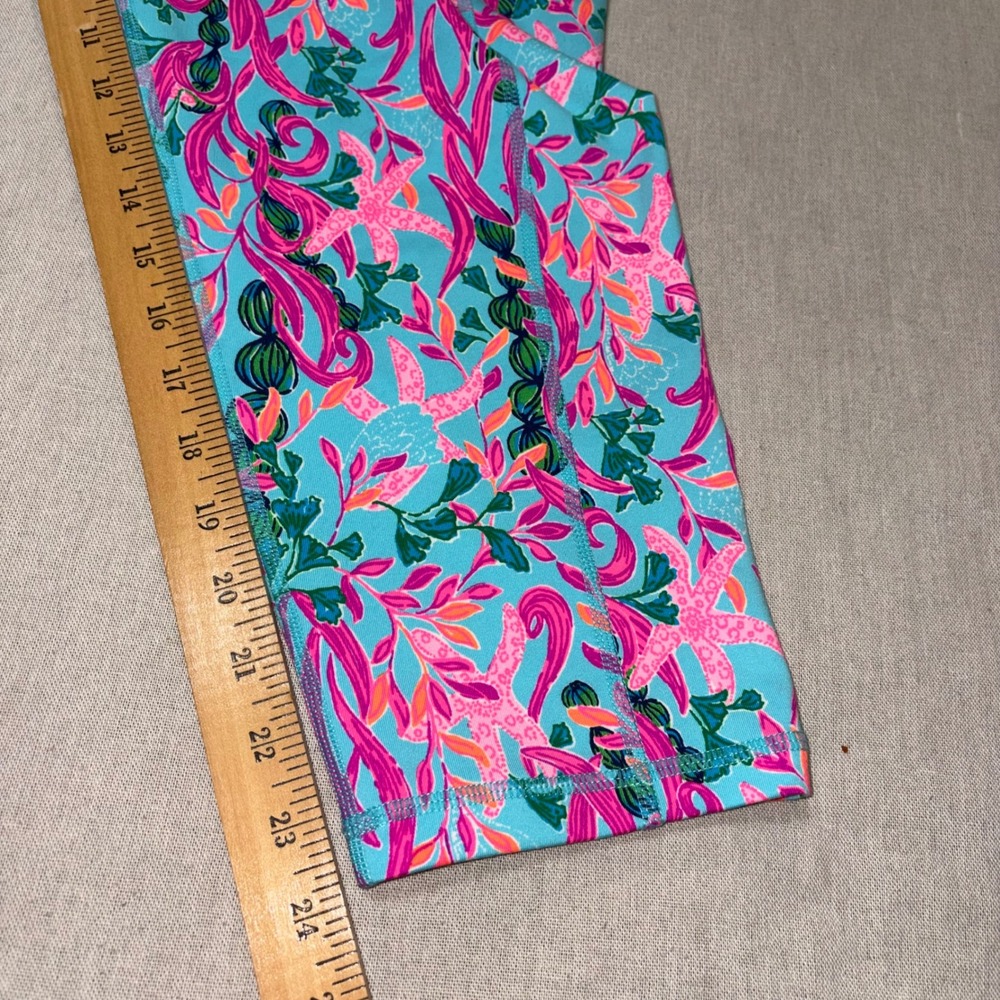 Lilly Pulitzer Luxletic Sea to Shining Sea Starfish Cropped Leggings Pockets XXL - Picture 2 of 6